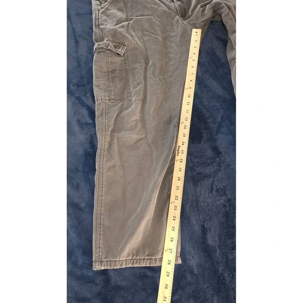 Wrangler Authentics Men's 36‎ X 30 (36x28) Fleece Lined Gray Cargo Pants